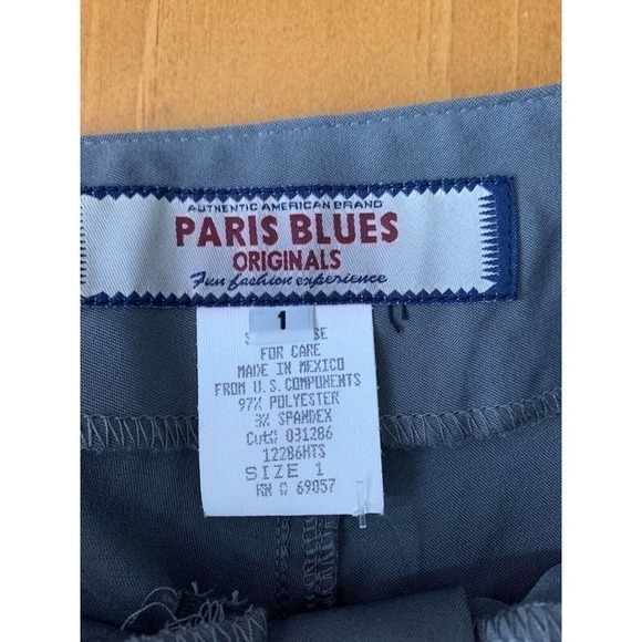 VTG Paris Blues Y2K 90’s Grey Pants Flare Slacks Preppy Rocker Grunge Sz 1 - Picture 3 of 7